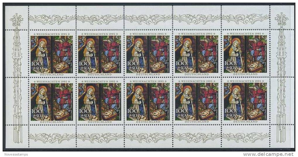 !a! GERMANY 1995 Mi. 1832 MNH SHEET(10) - Christmas - 1991-2000