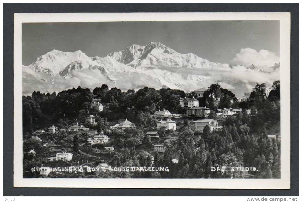 IA44) Darjeeling - Kangchenjunga & Government House - Real Photo Postcard - India