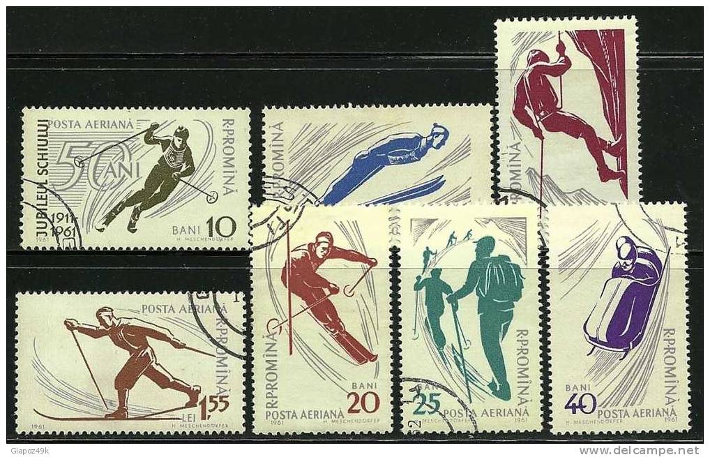 ● ROMANIA 1960 - MONTAGNA - P.A. N. 127 / 33  Usati, Serie Completa  - Cat. ? € - Lotto N. 923 - Oblitérés