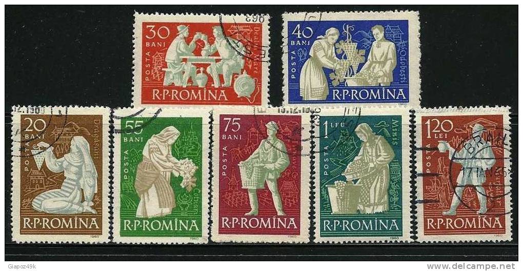 ● ROMANIA 1960 - VITICULTURA -  N. 1749 / 54  Usati, Serie Completo  - Cat. ? € - Lotto N. 924 - Oblitérés