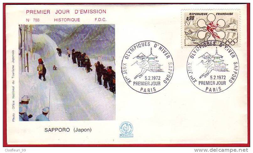 XIè Jeux Olympiques D´hiver Sapporo, FDC Paris 5.2.1972 - Winter 1972: Sapporo