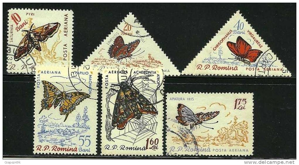 ● ROMANIA 1960 - FARFALLE - P.A.  N. 120 / 125 Usati, Serie Compl. - Cat. ? € - Lotto N. 933 - Oblitérés