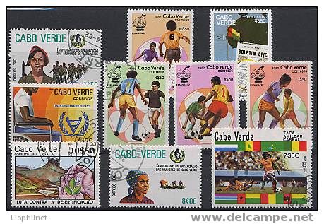 CAP-VERT 10 Timbres Grands Formats Oblitérés - Cape Verde