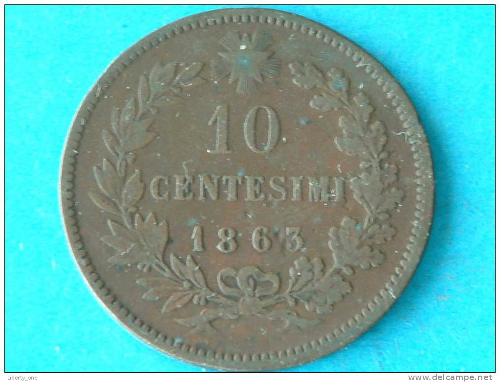 1863 - 10 CENTESIMI / KM 11.2 ( For Grade, Please See Photo ) ! - 1861-1878 : Victor Emmanuel II
