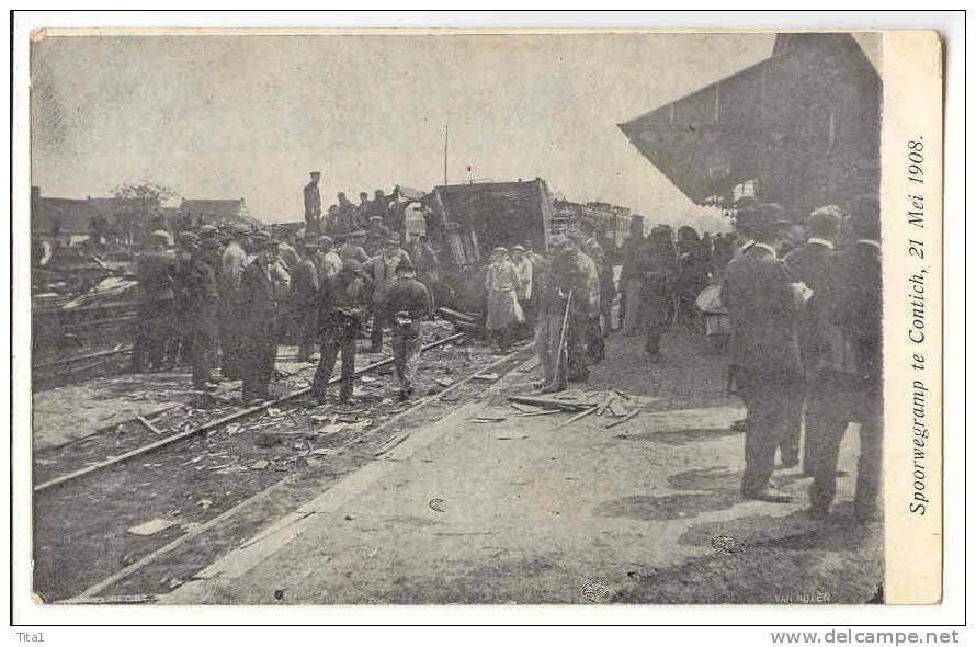 D4629 - Spoorwegramp Te Contich 21 Mei 1908 - Kontich