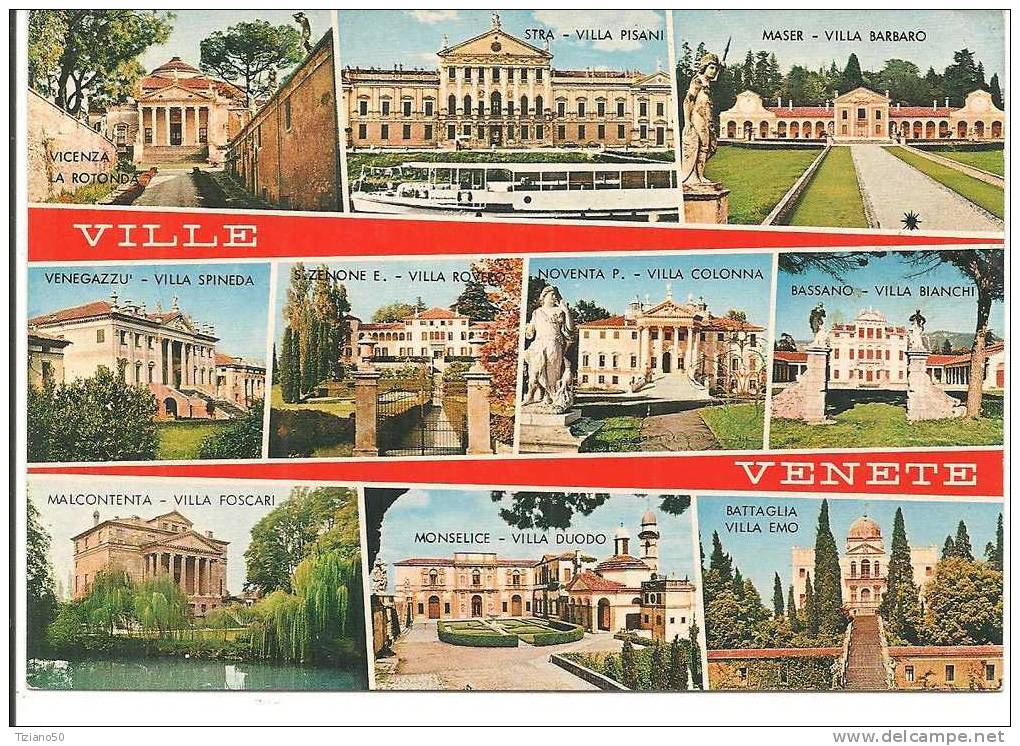 VILLE VENETE  VICENZA,MASER ,VENEGAZZU, MONSELICE ED ALTRE-E129.-FG - Treviso