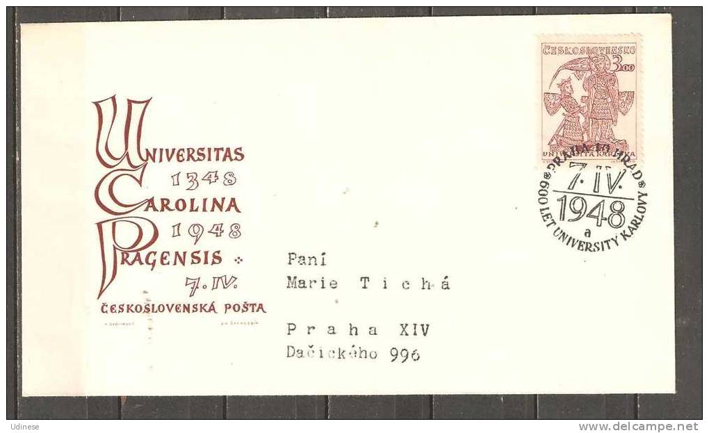 CZECHOSLOVAKIA 1948 - CARL UNIVERSITY 3.00 - FDC - FDC