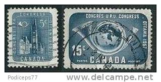 Kanada  1957  14. UPU-Kongress (kpl. Set)   Mi-Nr.318/19  Gestempelt / Used - Gebraucht