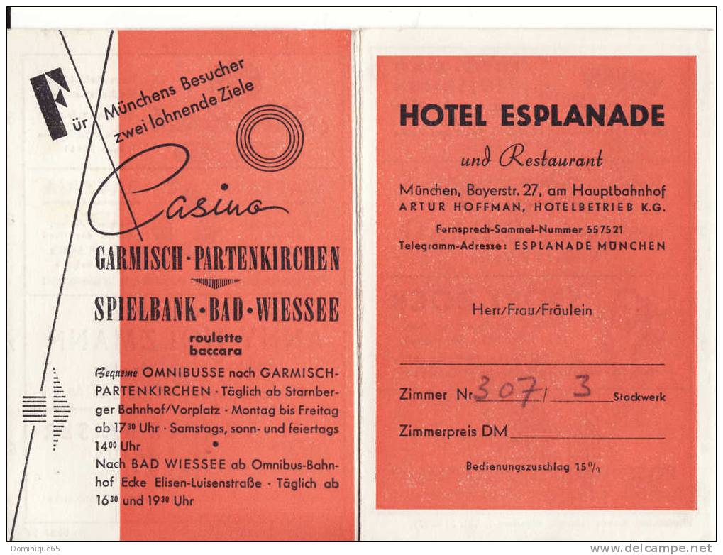 Munchen Munich Hotel Esplanade Arthur Hoffman Pub Spielbank Garmisch Partenkirchen - Sonstige & Ohne Zuordnung