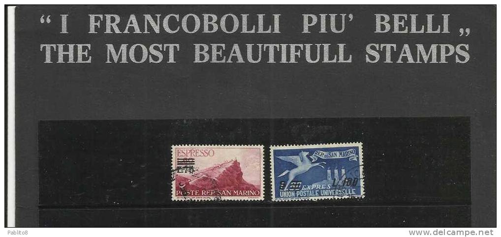 SAN MARINO 1957 ESPRESSI SOPRASTAMPATI DEL 1950 SURCHARGED SERIE COMPLETA COMPLETE SET USATA USED - Timbres Express