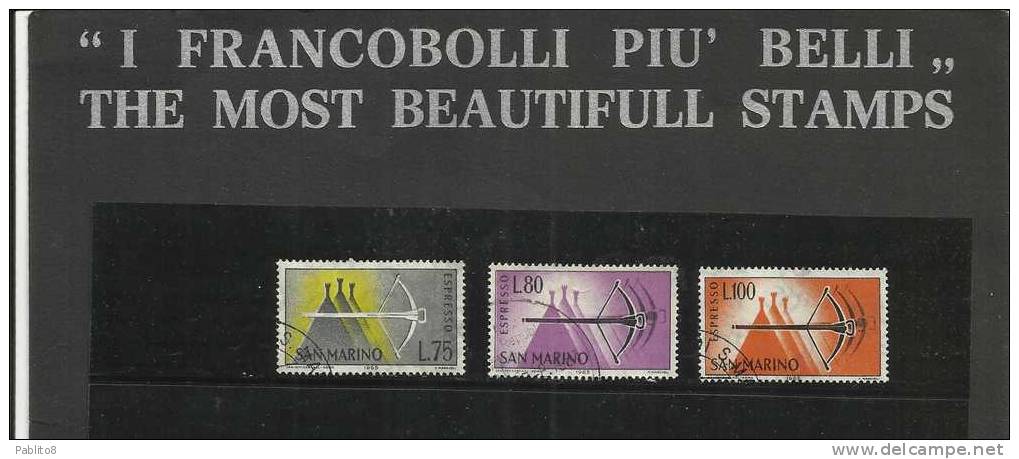 SAN MARINO 1966 ESPRESSI SPECIAL DELIVERY BALESTRA SERIE COMPLETA COMPLETE SET USATA USED - Timbres Express