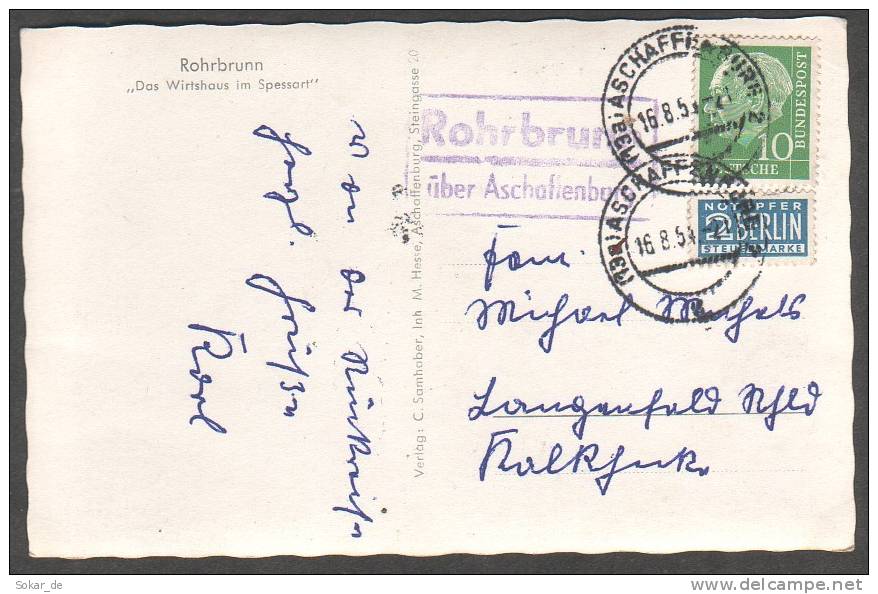 AK Rohrbrunn Spessart Weibersbrunn LPSt. Rohrbrunn über Aschaffenburg 1954 - Aschaffenburg