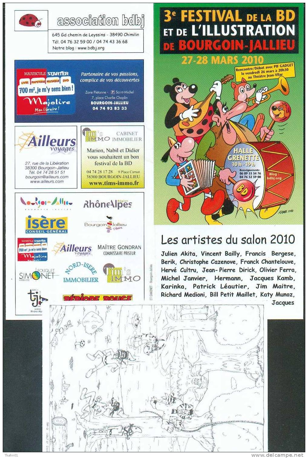 PUB  3°  FESTIVAL B-D DE BOURGOIN-JALLIEU 2010  ISERE  ( 2) - Advertisement