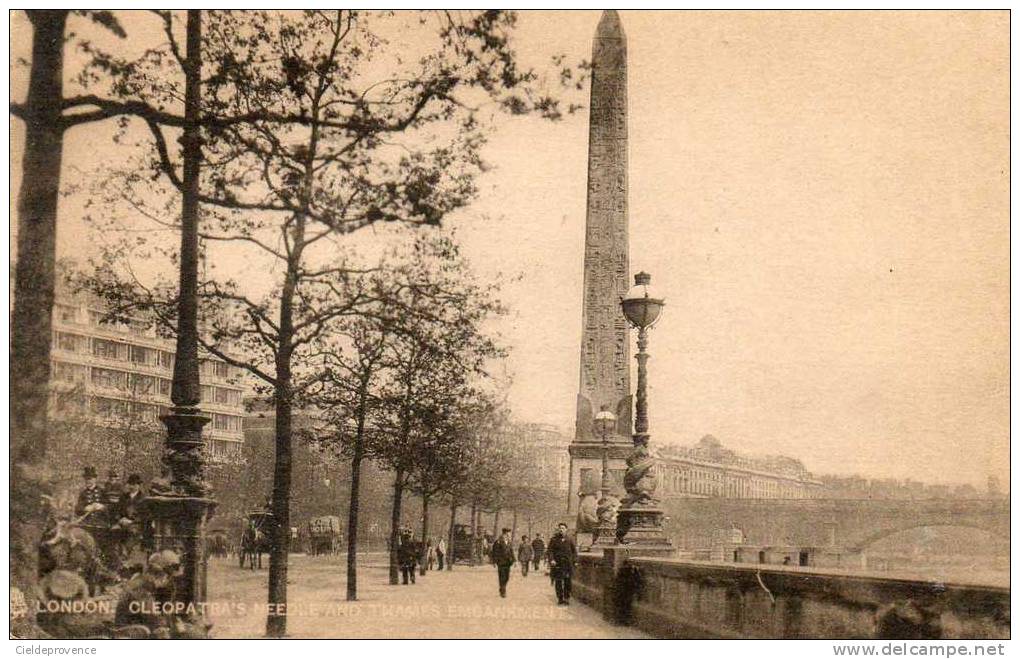LONDON. Cleopatra's Needle And Thames Embankment. CPA Raphäel Tuck. (animation). - River Thames