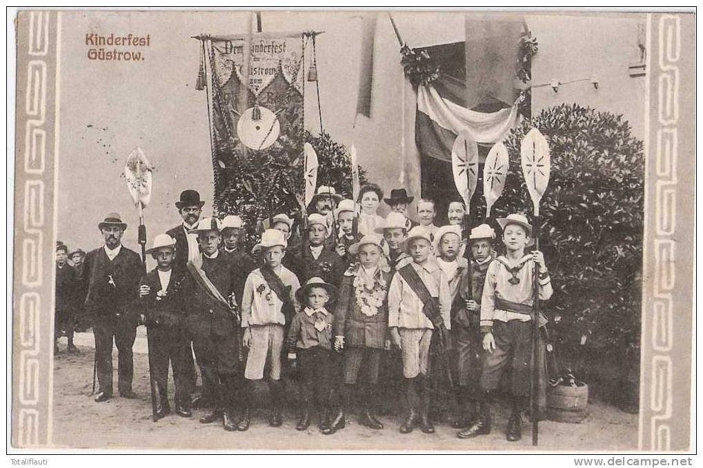 Güstrow Kinderfest Standarte Patriotika 10.8.190 Gelaufen TOP-Erhaltung - Guestrow