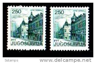 1981YU-MH-1879C  JUGOSLAVIJA JUGOSLAWIEN 13 1-4 -- 12 1-2  Gray Paper, White Paper VARIETA INTERESSANTE NEVER HINGED - Non Dentelés, épreuves & Variétés