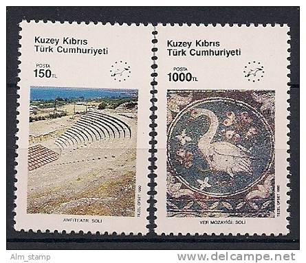 1990 TR - Zypern Mi. 283-4 **MNH  Europäisches Jahr Des Tourismus. - Neufs