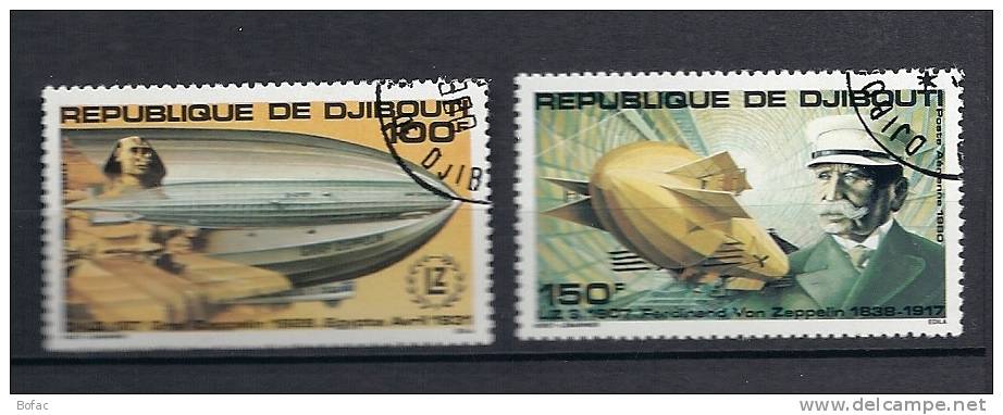 PA 144 145  (OBL)  DIJBOUTI   (80 Eme Anniversaire Premier Vol Du Zéppelin) - Zeppelins