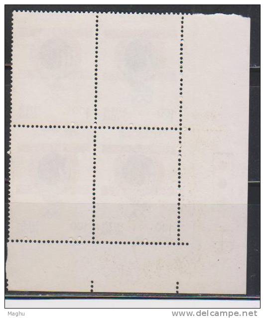 India 1976 MNH, Block Of 4,  Olympics Games, Shot Put, Olympic Sport, As Scan - Blokken & Velletjes