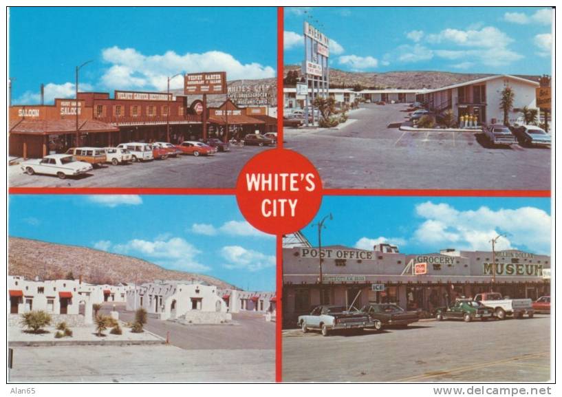 White's City NM Street Scene, Auto Motel, Carlsbad Cavern Area, On C1970s/80s Vintage Postcard New Mexico Town View - Sonstige & Ohne Zuordnung