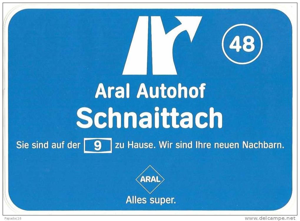 Aufkleber / Sticker / Autocollant - Aral Autohof Schnaittach : Sie Sind Auf Der 9 Zu Hause. Wir Sind Ihre Neuen Nachbarn - Aufkleber