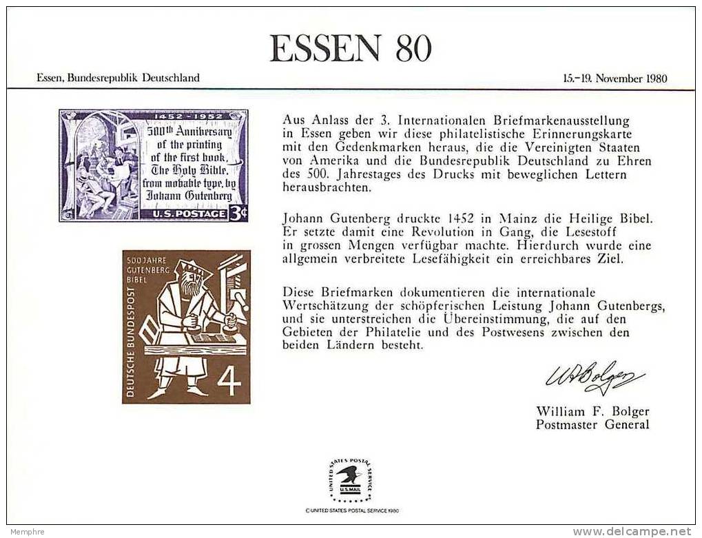 Souvenir Card  - ESSEN 80 - Souvenirs & Special Cards