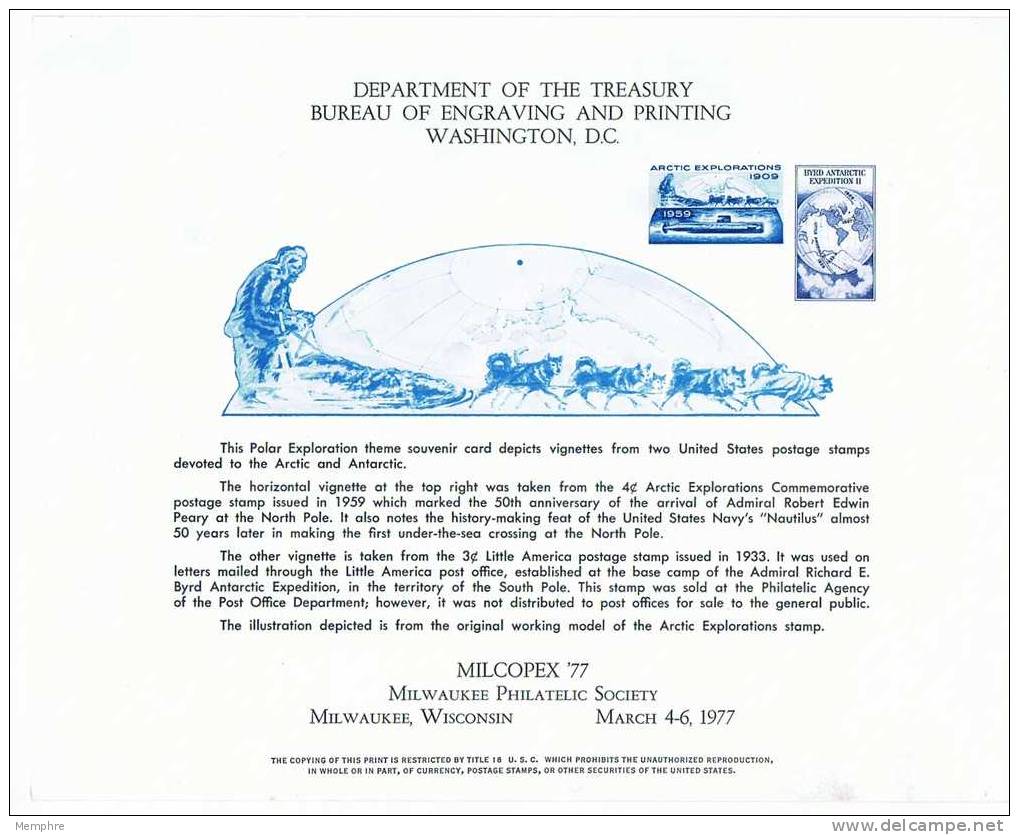 Souvenir Card  -MILCOPEX, Milwaukee, WI  - Polar Explorations - Recordatorios