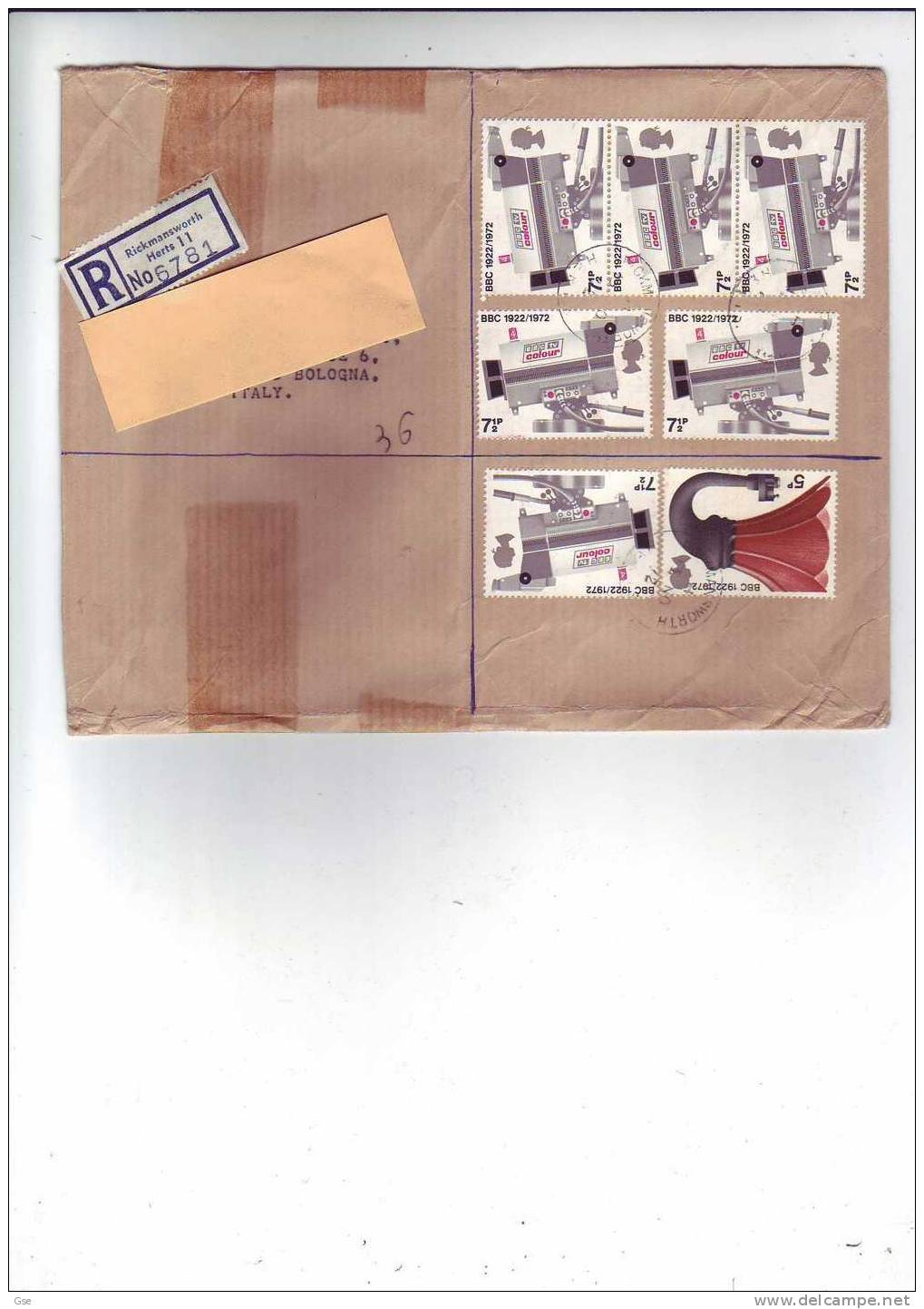 GRAN BRETAGNA  1972 - Raccomandata Per Italia - Gibbons 910-911 - Covers & Documents