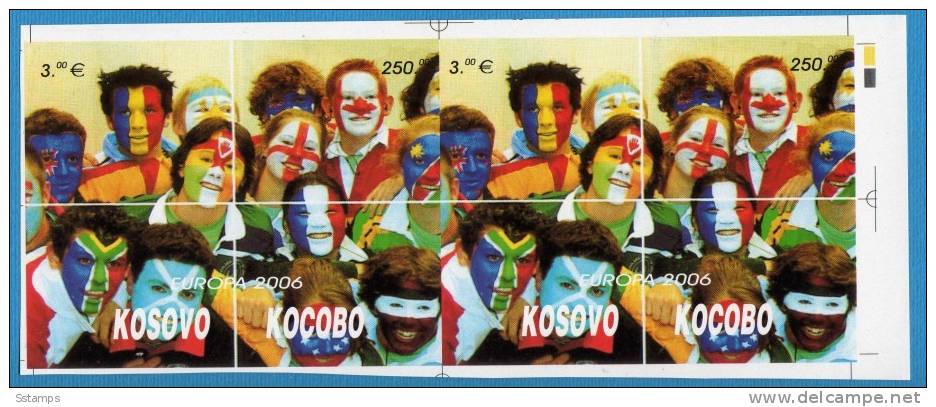 2006KOS JUGOSLAVIA EUROPA KOSOVO 2006  2 SOUVENIR SHEETS  IMPERFORATE BAMBINI CHILDREN INTEGRAZION  RRR NEVER HINGED - 2006