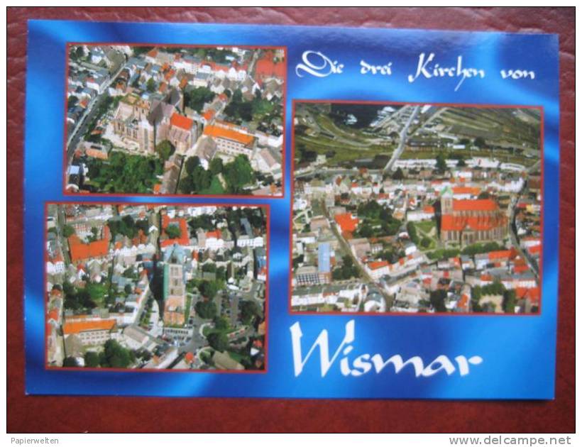 Wismar - Mehrbildkarte Luftbilder "Die Drei Kirchen Von Wismar" - Wismar