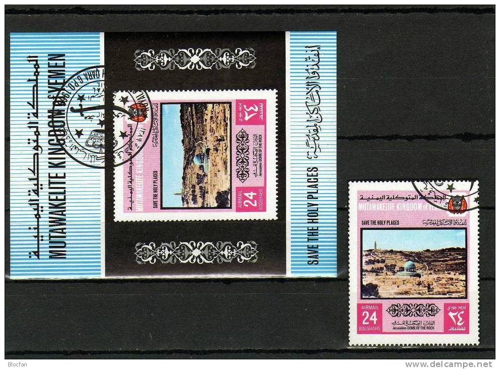 Felsendom Jerusalem 1969 KD Jemen 816 Plus Block 168 O 14€ Architectur Art Bloc Sheet From Yemen - Yémen