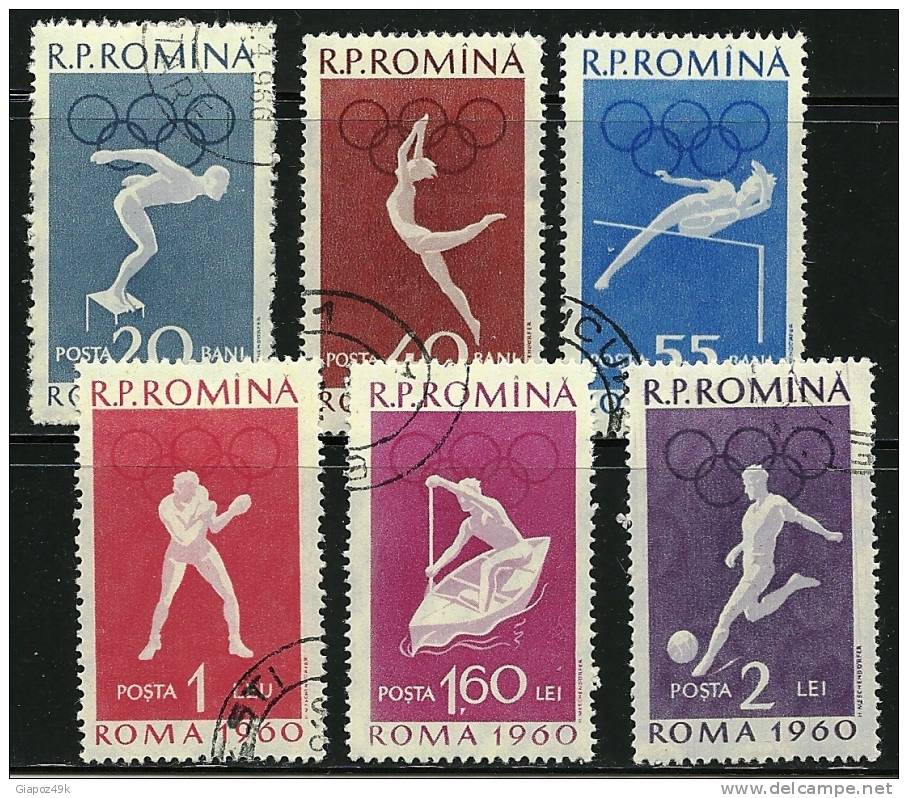 ● ROMANIA 1960 - OLIMPIADI - N. 1720 / 25 Usati, Serie Completa - Cat. ? € - Lotto N. 950 - Usado