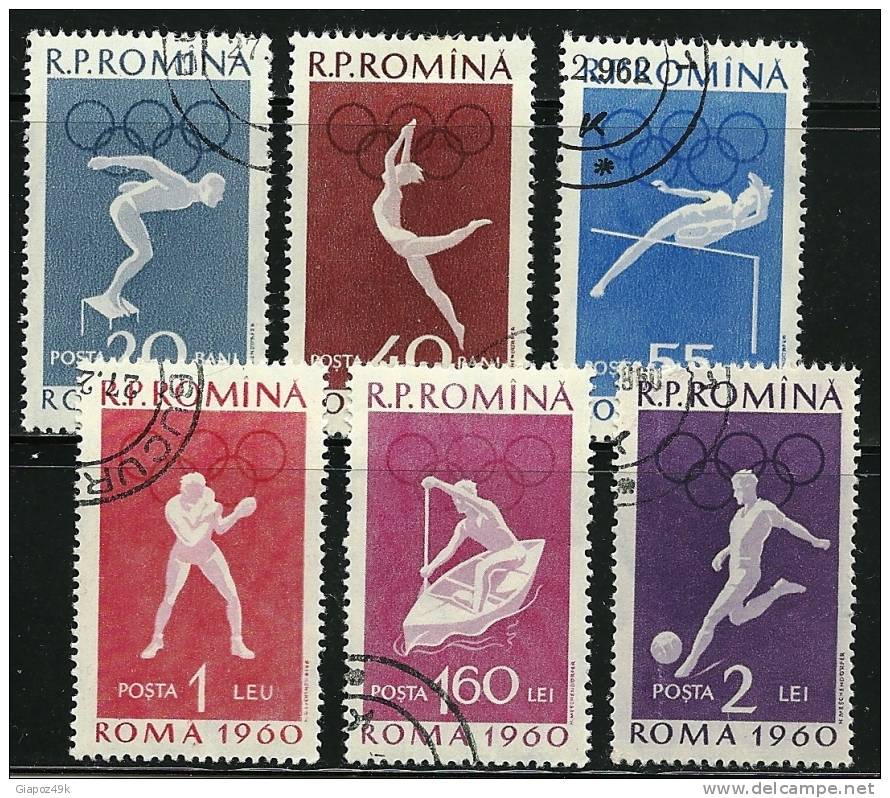 ● ROMANIA 1960 - OLIMPIADI - N. 1720 / 25 Usati, Serie Completa - Cat. ? € - Lotto N. 951 - Usado