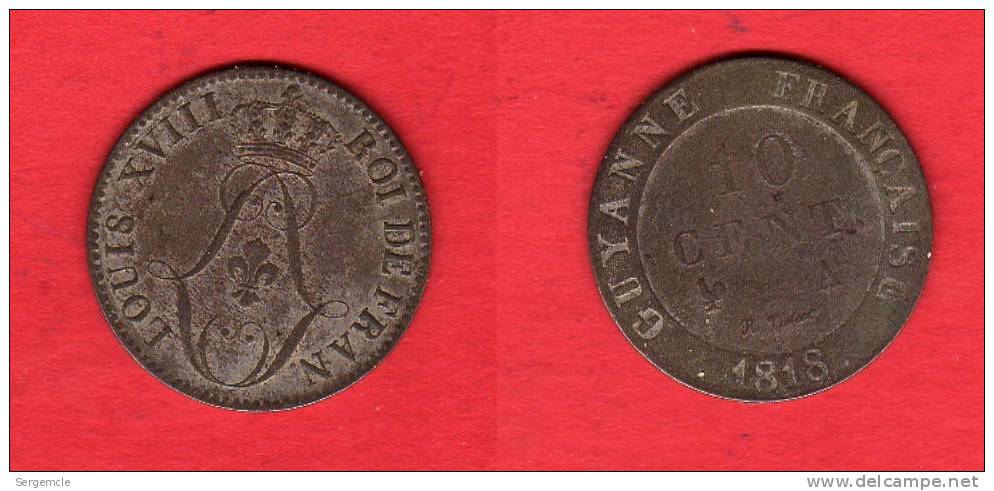 Guyane Splendide 10 Centimes  LOUIS XVIII 1818 - Autres & Non Classés