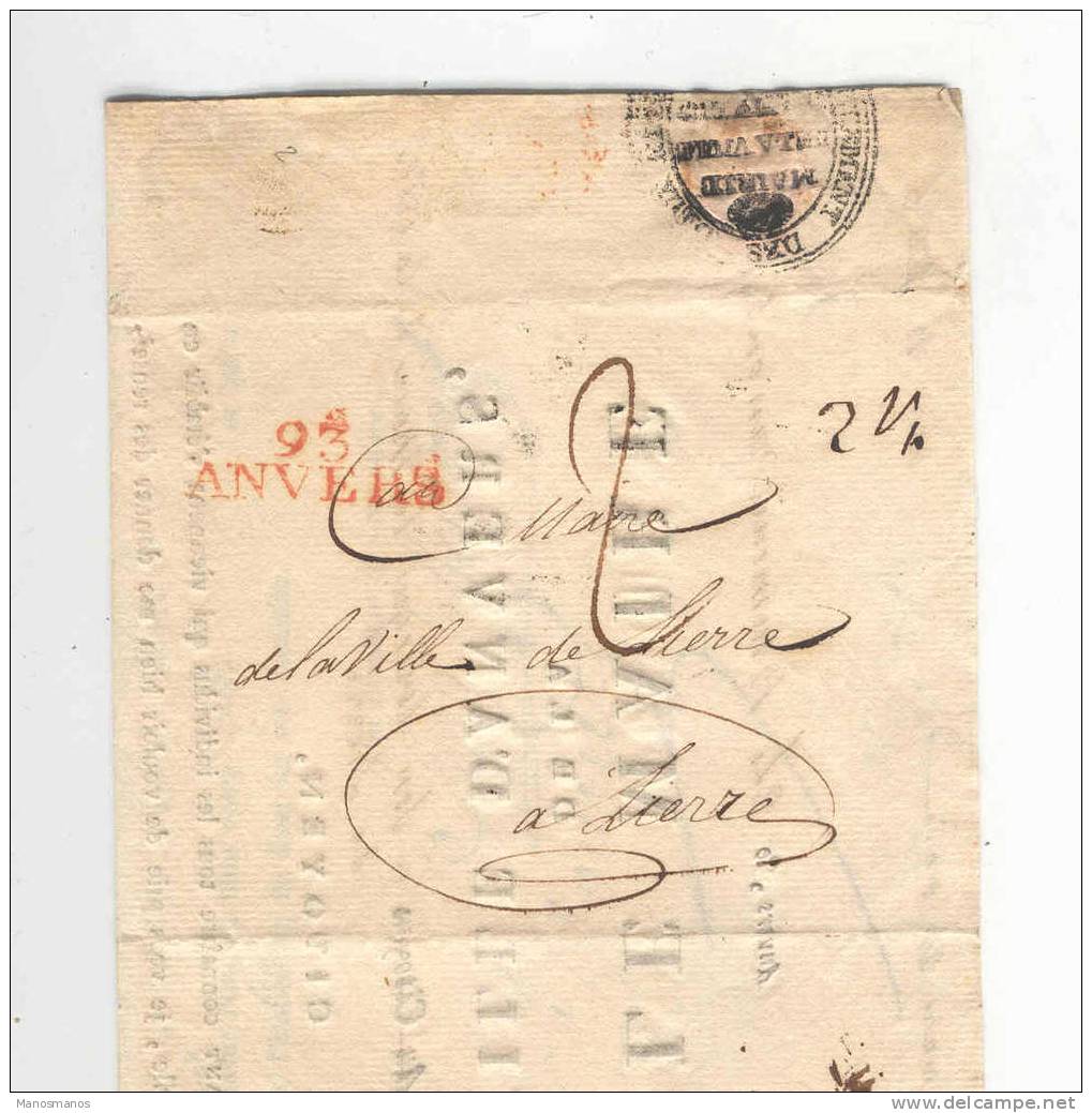 319/17 - Lettre Précurseur 93 ANVERS An 11 Vers LIERRE - Entete Et Cachet Maire De La Ville D´Anvers - 1794-1814 (Période Française)