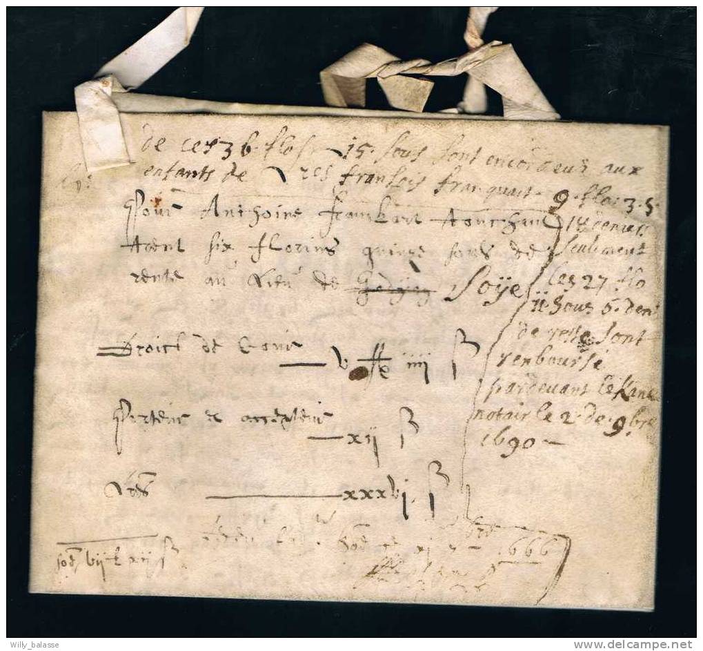 Belgique 1666 Lettre Patentes De La Cour De Soye Concernant La Succession De Gégoire De Mindau. - 1621-1713 (Spanische Niederlande)