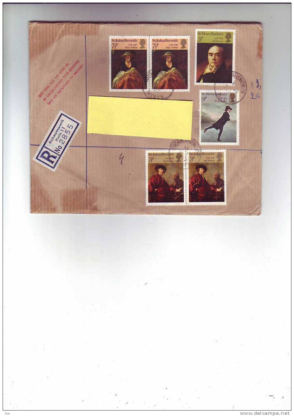 GRAN BRETAGNA  1973 - Raccomandata Per Italia - Gibbons  931/34 - Covers & Documents