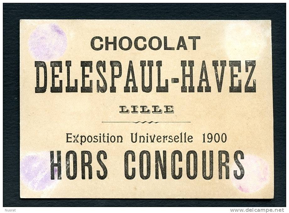 Lille Chocolat Delespaul-Havez Jolie Chromo Dorée, Thème Enfants, Masque, Sauve Qui Peut, Lith. Sirven - Sonstige & Ohne Zuordnung