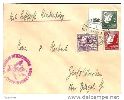 Oy089/ - DRITTES REICH -  Olympiafahrt,  (Zeppelin) Luftschiff Hindenburg 1.8.1936 (Si. 427 Ba) - Summer 1936: Berlin