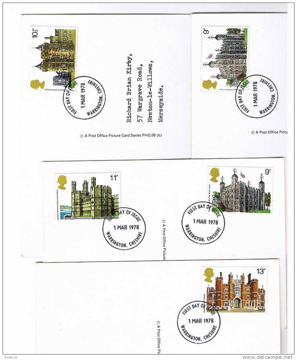 RB 682 - GB 1975 - PHQ  Cards Set Of 4  First Day Issue Cover - Historic Buildings Theme - PHQ Karten