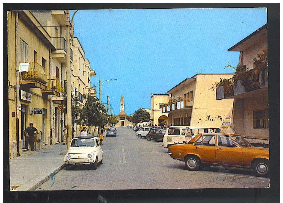 SCANZANO ( Matera) Con Auto FIAT 500 Cartolina Non Viaggiata A Colori - Altri & Non Classificati