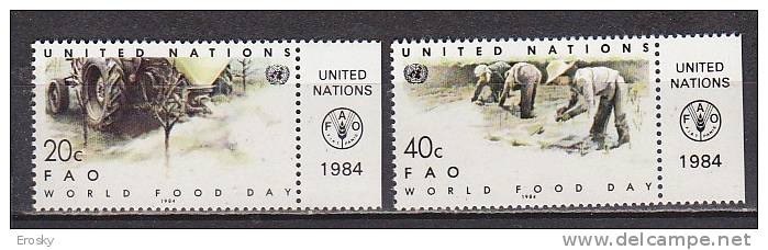 H0295 - UNO ONU NEW YORK N°410/11 ** AVEC TAB FAO - Unused Stamps