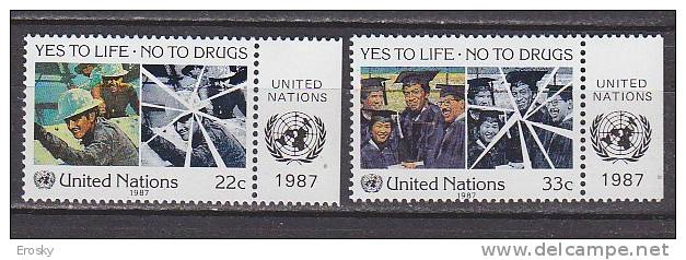 PGL - UNO ONU NEW YORK N°490/91 ** AVEC TAB - Unused Stamps