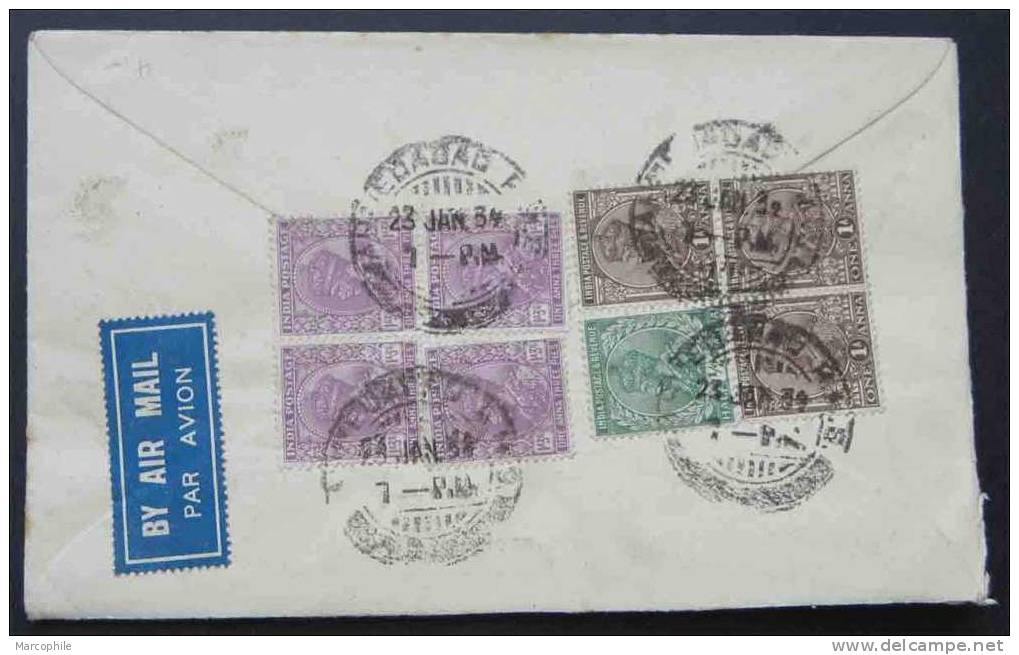 INDE ANGLAISE - AHMEDABAD / LETTRE AVION POUR LONDRES  (ref 1280) - 1911-35  George V