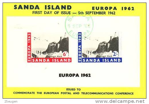 SANDA ISLAND 1962  EUROPA   MS  FDC CARD - 1962