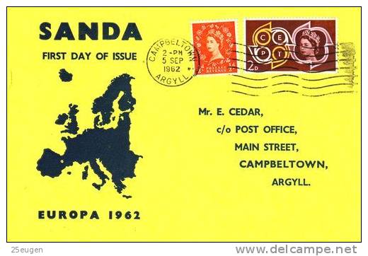 SANDA ISLAND 1962  EUROPA   MS  FDC CARD - 1962