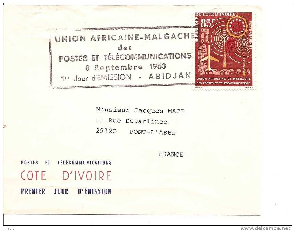 Lettre   Côte D'Ivoire 1963 (15) - Côte D'Ivoire (1960-...)