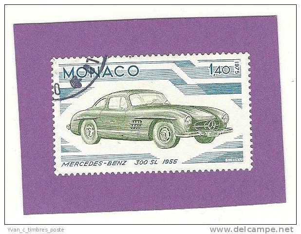 MONACO TIMBRE N° 1027 OBLITERE AUTOMOBILE MERCEDES BENZ 1955 - Used Stamps