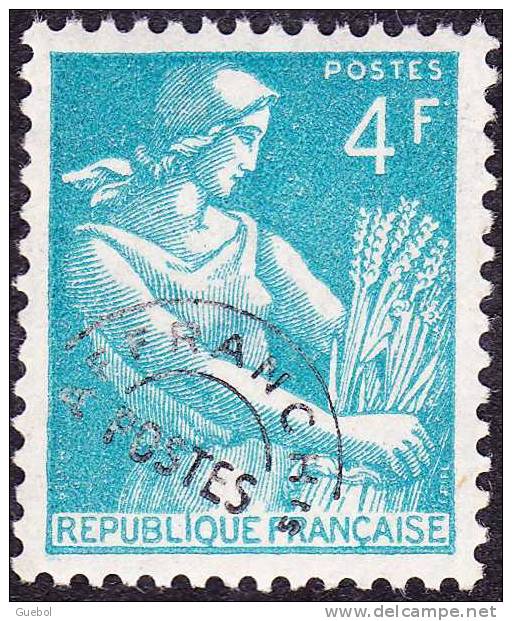 France Préoblitéré N° 106 ** Moissonneuse 4fr. Bleu-vert - 1953-1960