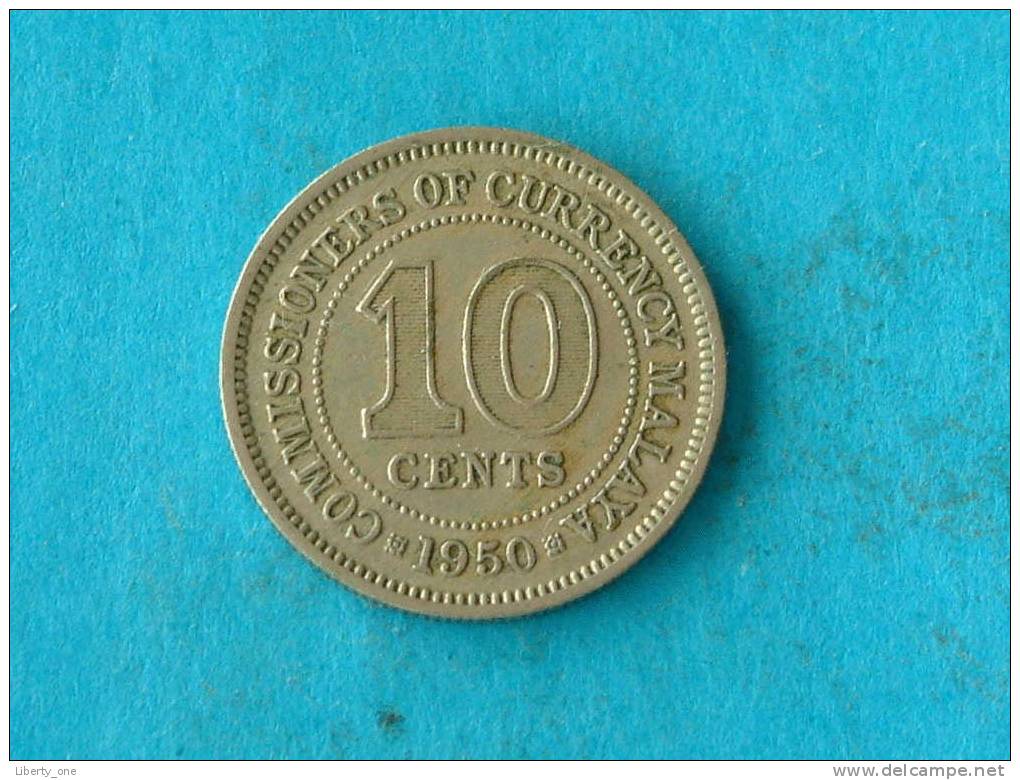 1950 MALAYA - 10 CENTS - KM 8 ( For Grade, Please See Photo ) ! - Colonies